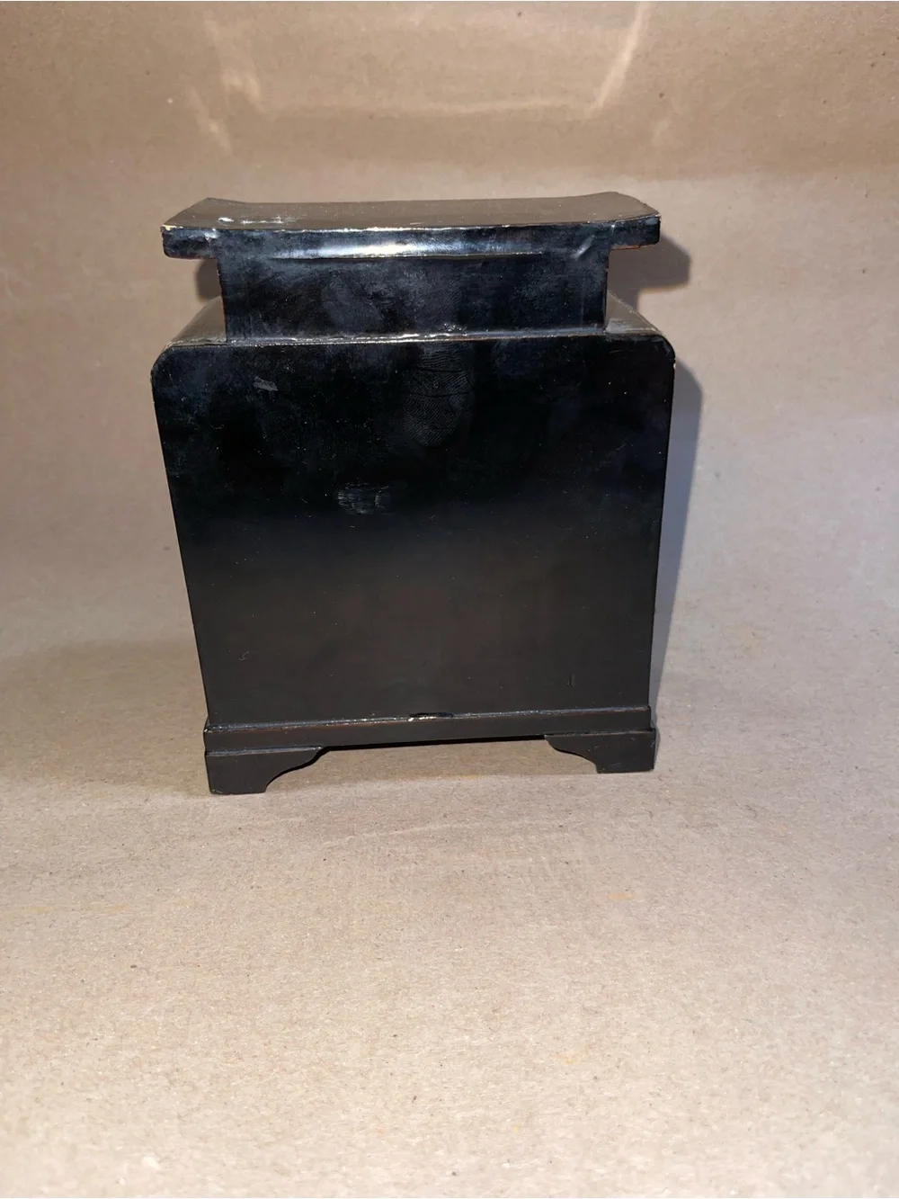 Japanese Black Lacquer Miniature Chest Tansu Jewelry Box Fuji